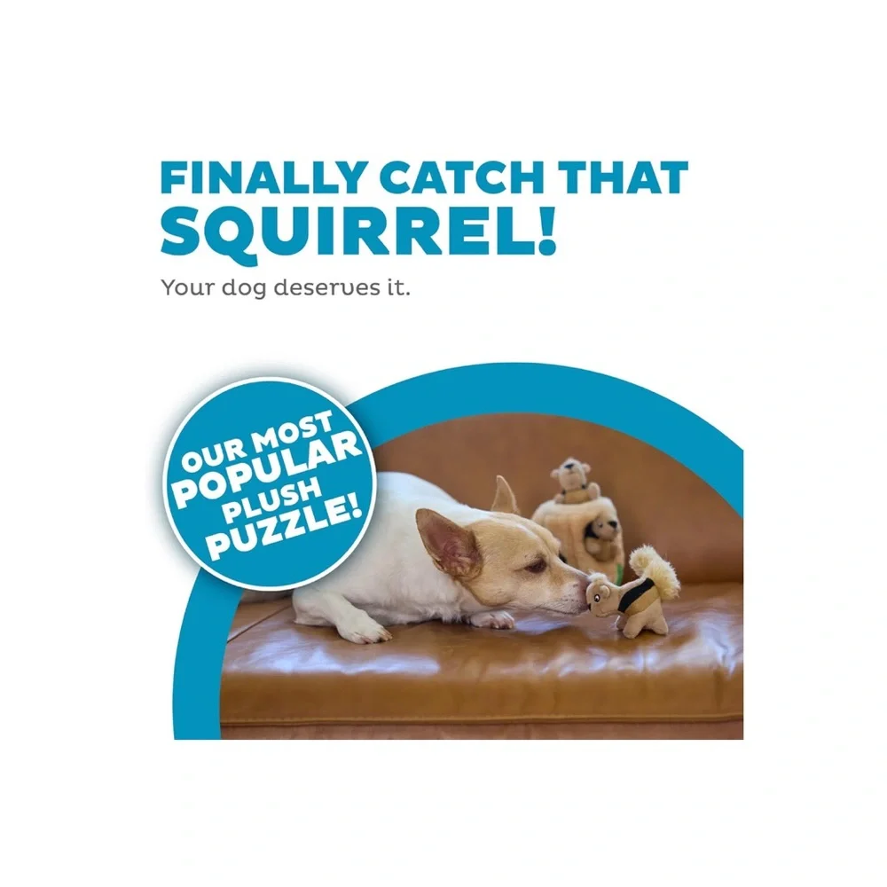 Outward Hound Hide A Squirrel Plush Dog Toy Puzzle Game for Playful Pups